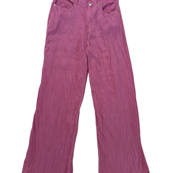 Zara Bubble Gum Pink Wide-Leg Pants Size M - Picture 3 of 17